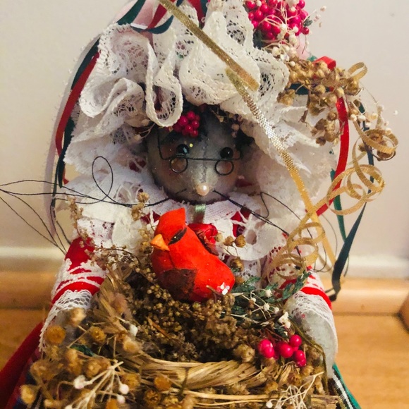 Vintage 80’s Christmas cottage core farm house mouse decor - Picture 4 of 15